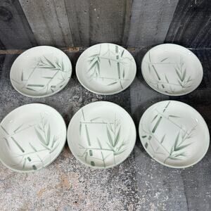 Winfield Bamboo Green 5 3/4" Bread Plates Set of 6